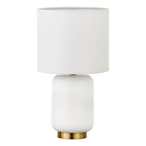 Henn&Hart 15" Modern 1-Light Table Lamp, Flat White