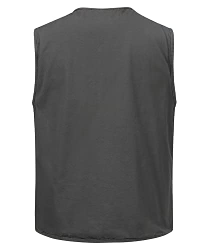 KTWOLEN Herren Weste Ärmellos Anglerweste Funktionsweste Fotografie Jagdweste Arbeitsweste mit Vielen Taschen, Grün, M