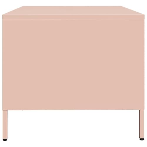 Table basse rose robuste avec rangements pour optimiser les petits salons - 7