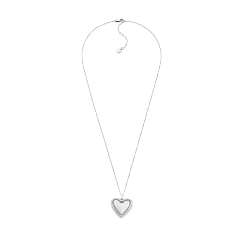 Collier femme Fossil pendentif cœur acier inoxydable mousqueton