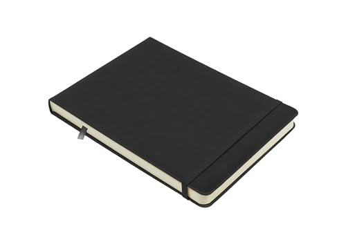 Image of Kangaro Art Sketchbook A5 Landscape Black PU Hard Cover 80 Sheets 140 g Cream Paper
