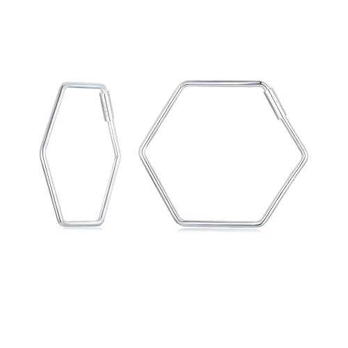 Boucles d'oreilles huggie géométriques en argent précieux avec finition triangle
