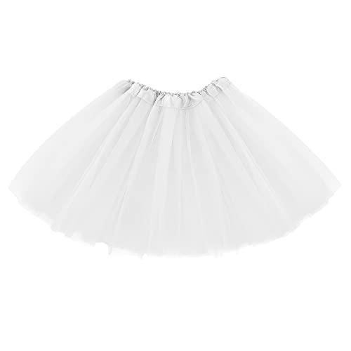 Molain Layered Tutu Tutus Skirt Dresses Toddler Dress Halloween Day Fancy Costume Stretchable Tie Dye Skorts for 4-8 Years Baby Girls Women Princess Ballet Dance (White)
