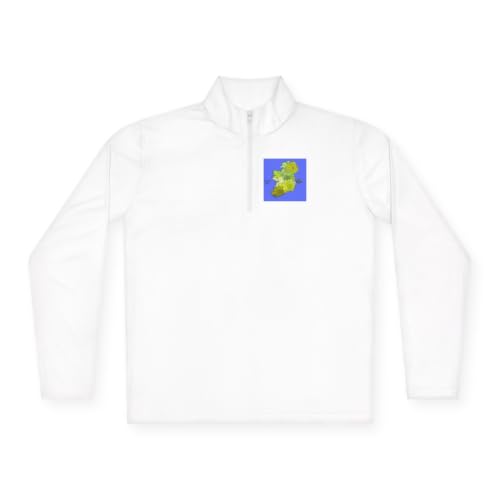 3dRose Colorful green map of all Ireland, the Irish Republic and Northern Ireland with all counties shown. Pullover White L