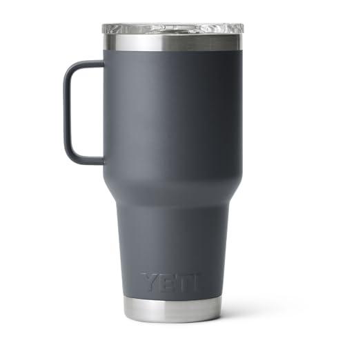 YETI Rambler Travel Mug, Stainless Steel Vacuum Insulated Mug with Stronghold Lid, Charcoal, 30 oz (887 ml) - Image 3