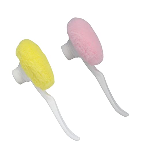 Image of The ChipmunK Store's Makeup Powder puff Combo with handle (Pink, Yellow)