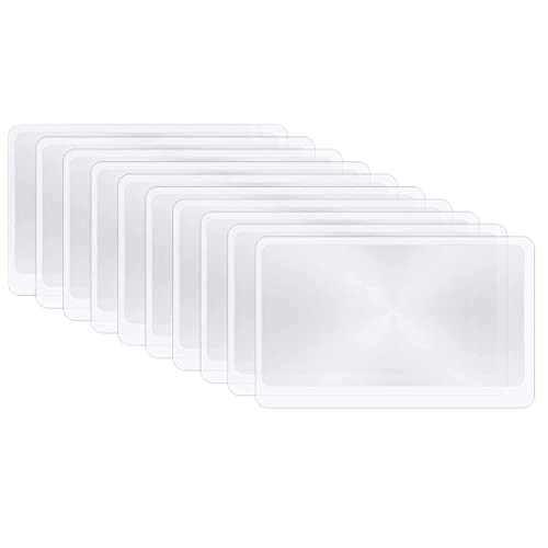 10 Pièces Lentille de Fresnel de Carte de Crédit Loupe de Poche en Plastique de Départ de Feu Solaire, loupes de Poche 3 x pour Cartes de crédit et Bijoux, Aide à la Lecture, Allume-feu