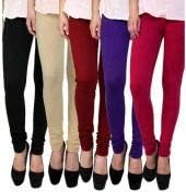 Cotton Stretchable Leggings(Set of 5)(Multicolored-Freesize)-picture-49
