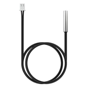 Waterproof NTC Thermistor Temperature Sensor Probe 10K 1%, 4×20mm, -20 to 105°C, 400mm Wire for Microwave, Freezer, Toaster Suitable for Water Dispenser/DIY/HVAC, Ideal for The Masses