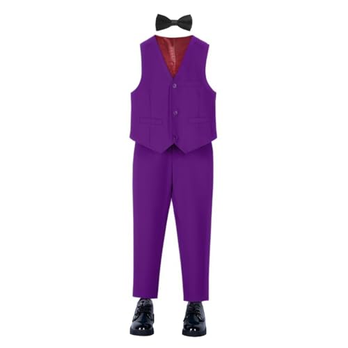 Image of YuanLu Boys Suit Homecoming Dresses for Kids Ring Bearer Outfit Suits Tuxedo Formal Vest and Pants Suit Set