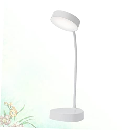 Akumulatorowa lampa biurkowa LED, ściemniana i składana, troszcząca się o oczy lampka na gęsia szyja, do czytania, biura i sypialni, przenośna, elastyczna lampka nocna (biała)