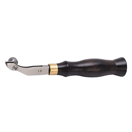 Adjustable Edge Creaser, DIY Leather Creaser Tool with 304 Mirror Polished Stainless Steel Head and Wood Handle, Easy to Use for