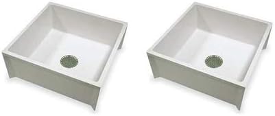 Mustee 63M Durastone Material Mop Sink, White (2-(Pack))