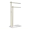 Blanket rack standing towel rack quilt rack 2 tier copper towel stand with marble base freestanding towel rack towel holder for bathroom laundry room towel  urban country home decor