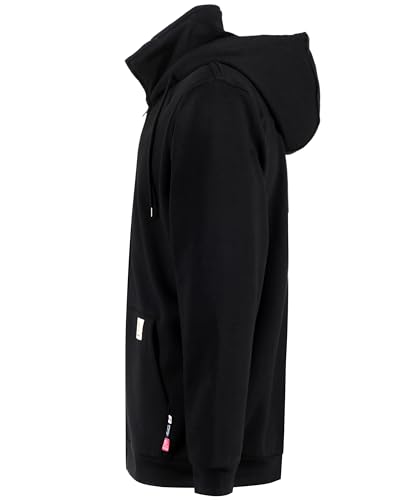 BOCOMAL FR Men's Hoodies Zipper Mock-Neck 14oz Heavyweight Fleece Fire Resistant Hooded Sweatshirts-NFPA2112 CAT22