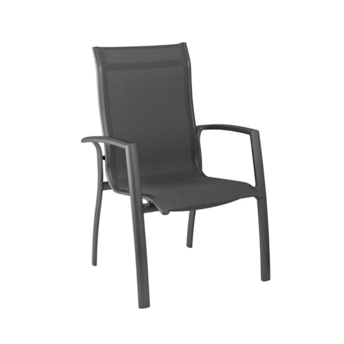 Kettler Legato Curve Stapelsessel, anthrazit, Alu/Textilene, 0302302-7000, stapelbar