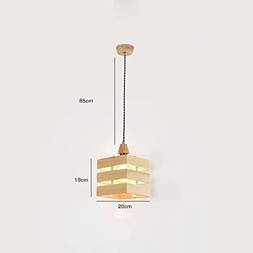 Lámpara colgante de madera industrial que transforma salones oscuros 2