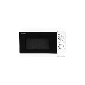 Sharp R20DWM 20L Solo Microwave Oven, 800W, White