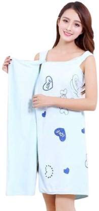 PRIDE MART Towel Womens Lady Bath Soft Convenient Wearable Towels, SPA Shower Towel, Fast Dry Women Beach Dress, Bath Skirt Lady Wearable Drying Girl Dress (Blue)