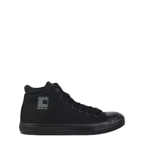 Image of Soul Cal Kids Canvas Lace Up High Top Trainers Black 6 UK Child
