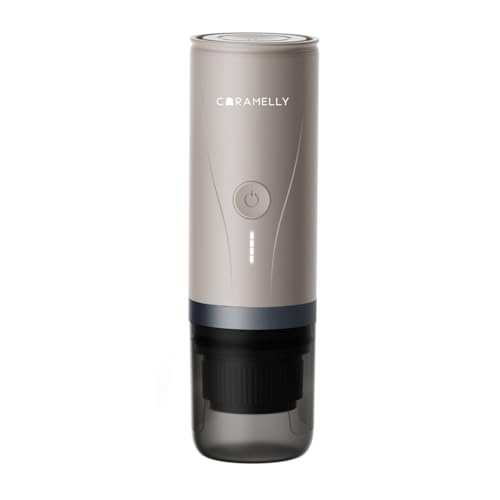 Image of Caramelly Fikapresso Pro Portable Electric Travel Espresso Maker, Built-in-heating, USB-C Rechargeable, 20-Bar Pressure Mini Coffee Machine for Grounds & Coffee Pods, Free Discovery Pack (10 Capsules)