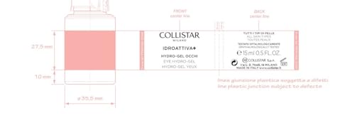Collistar Idroattiva+, Hydro-Gel Occhi Idratazione Fresca, Augenpflege Anti-Augenringe, Anti-Tränensäcke, 100H Feuchtigkeit, Frischeffekt-Gel, Für alle Hauttypen, 15 ml