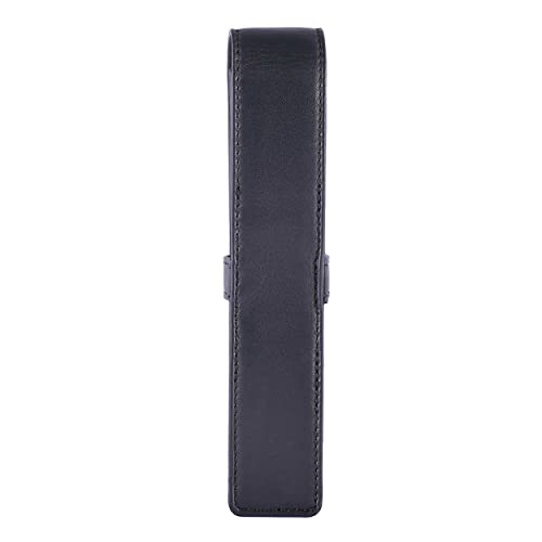 Image of DiLoro Leather Single Pen Case Pencil Pouch Holder for One Fountain Ballpoint Rollerball Pen and Pencil (Black)