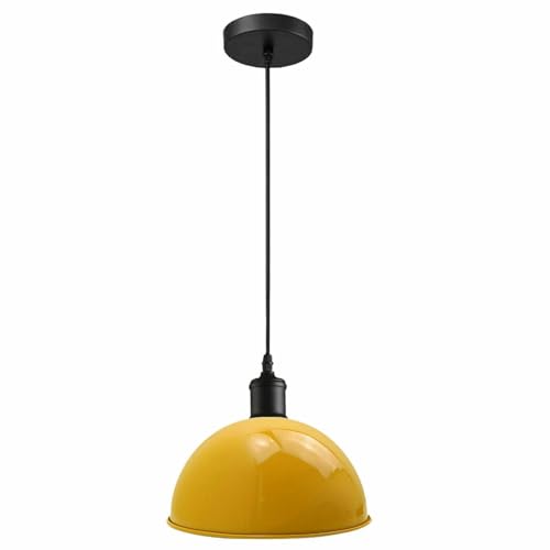 DC VOLTAGE Moderne hängende Kuppel-Lichtschirm-industrielle hängende Pendelleuchte-Deckenbeleuchtung für Esszimmer, Bar, Clubs und Restaurants (Gelb)