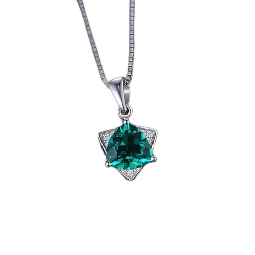Pendentif argent triangle émeraude, le cadeau idéal pour femme