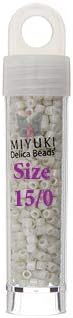 Miyuki 15/0 Delica Seed Beads 5.2gms - DIY Bead Jewelry in Alabaster Opaque Glazed Luster