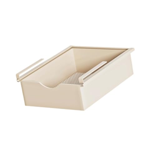 Bothyi Under Shelf Basket Under Cabinet Organizer Attaches to Shelf Stable Underwear Organizer Drawer Hanging Holder for Dorm Pantry, Beige