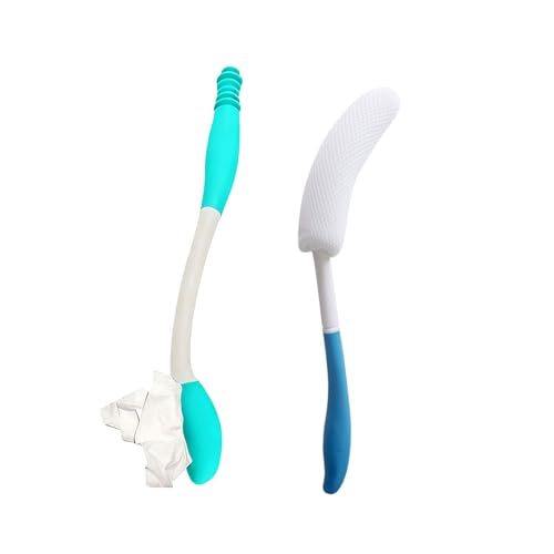 Sonhomay Extended Comfort Kit Toilettenhilfen Kit Butt Wiper Set mit Badebürste WC Wischwerkzeug Bottom Buddy Wischhilfe für Behinderte Ältere Schwangere Körperbehinderte