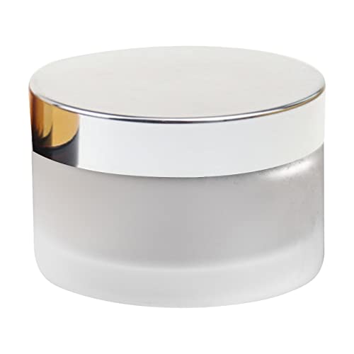 Image of Zenvista Meditech 50gm Frosted Glass Jar With Silver Lid, Multipurpose (Pack of 3)