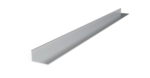 Aluminios Galisur Ángulo de Aluminio, 112 cm de Largo, 1,4 mm de Espesor, Perfil Angular en L (anodizado plata, 40mm x 20 mm)