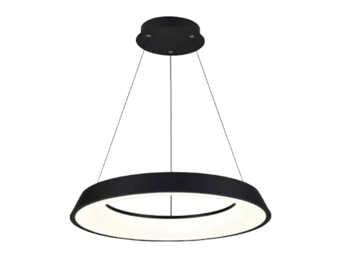 GASIASHOP SRL UNIVERSO LAMPADARIO LED SMD A SOSPENSIONE DESIGN CIRCOLARE 43W COLORE BIANCO/NERO CCT 3 IN 1 TEMPERATURA LUCE SELEZIONABILE (NERO)