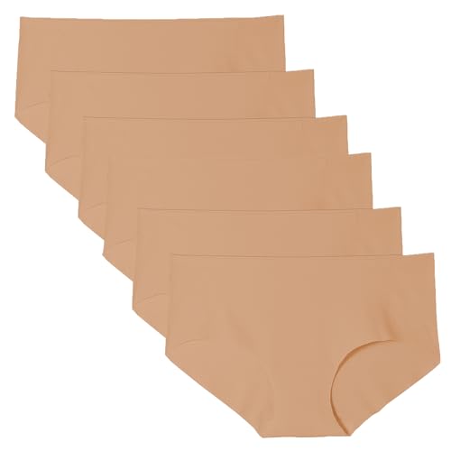 Image of WANDER Womens Seamless Hipster Underwear 3-Pack Invisible No Show Brief | Laser-cut, No Panty Line, Cotton Crotch, Breathable, Stretch, Tag-free, Cool for Summer, Dress Leggings