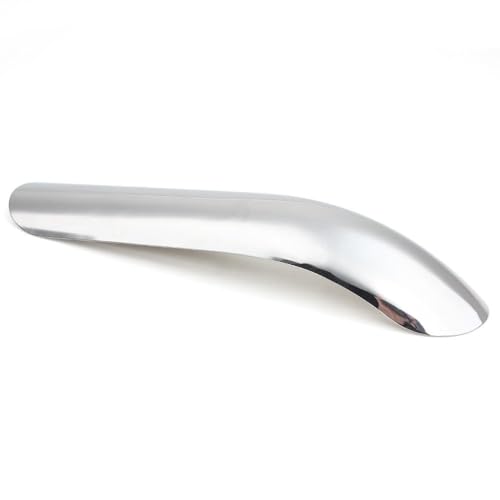 Silencieux d'échappement moto avec écran thermique courbe anti-brûlure universel chrome