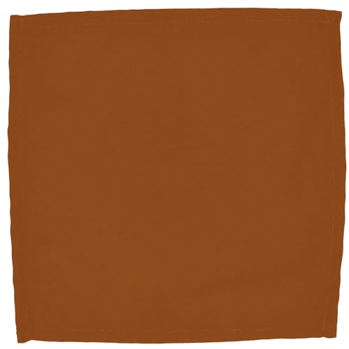 Intedge NCMP2020-OR Cloth Napkins, 100% Polyester, Square Hemmed Edge, 20" x 20", Reusable Dinner Napkins, Orange, Made in USA, Set of 12, Fabric Table Napkins