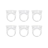 TOVINANNA Transparente Tattoo Pigmentbecher 6 Stück Klappdeckel Wimpernkleber Ringe aus Sicherem Kunststoff Kompakt für Beauty Salon und Wimpernverlängerung