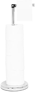 Pristine Free Standing Toilet Roll Holder Stand- Stylish Chrome Finish, Practical Design for Toilet Roll Holder Free Standing