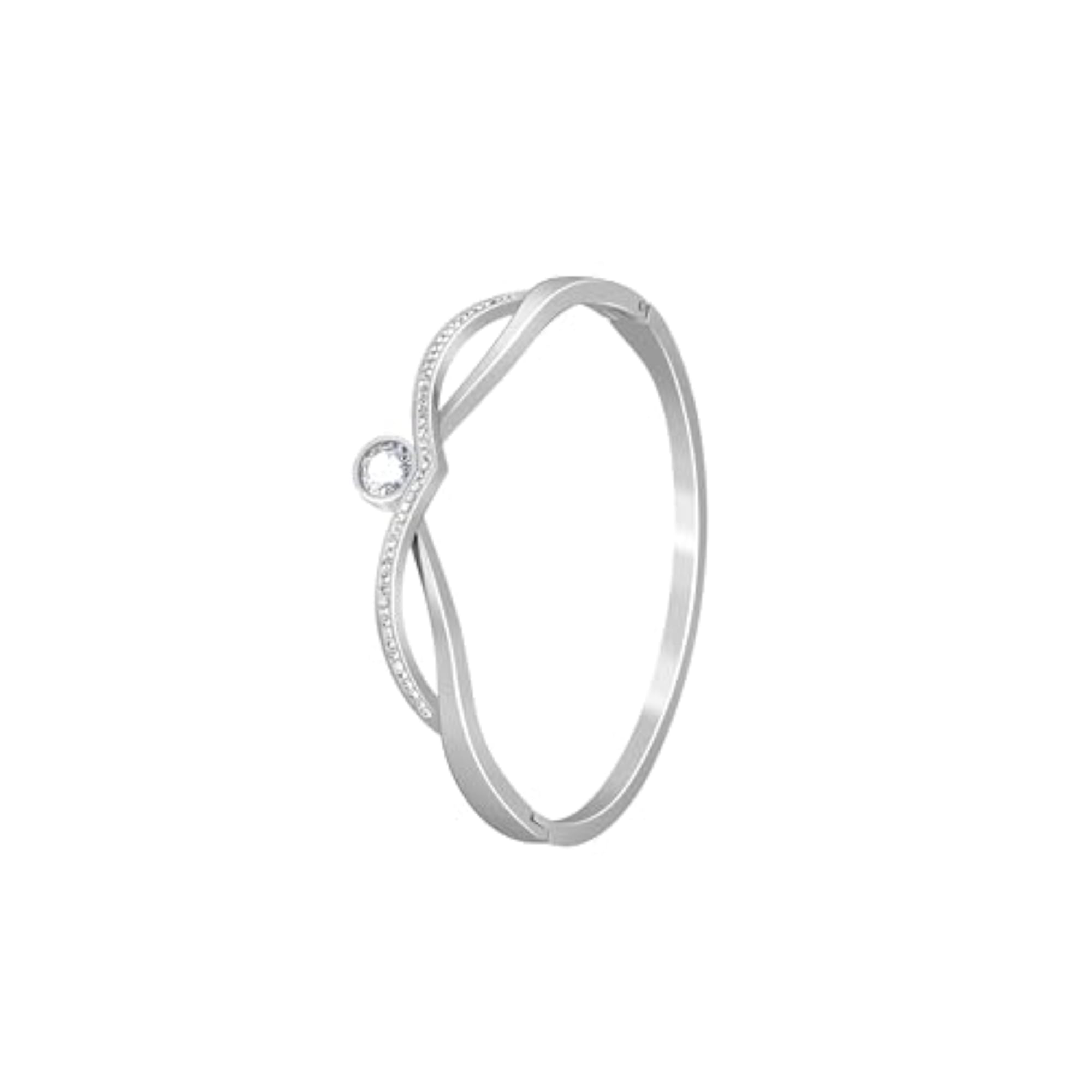 Women's 18K Gold Plated CZ Studded Openable Bracelet