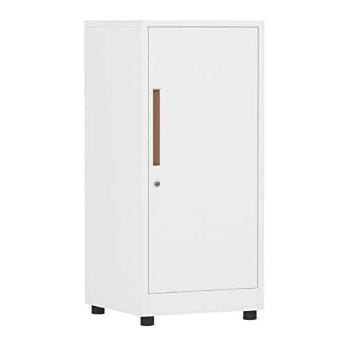 Archiviatore verticale sottile con serraturaElegante scatola di archiviazione per documenti a un'anta singola per uso sicuro in casa, ufficio e ufficio. Soluzione organizzativa moderna