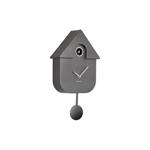 Karlsson Modern Cuckoo Wall Clock 'Metallic Dark Grey' - KA5867DG
