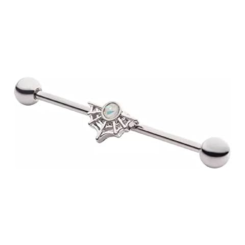 Pierced Owl 14GA Spider Web Industrial Barbell Cover