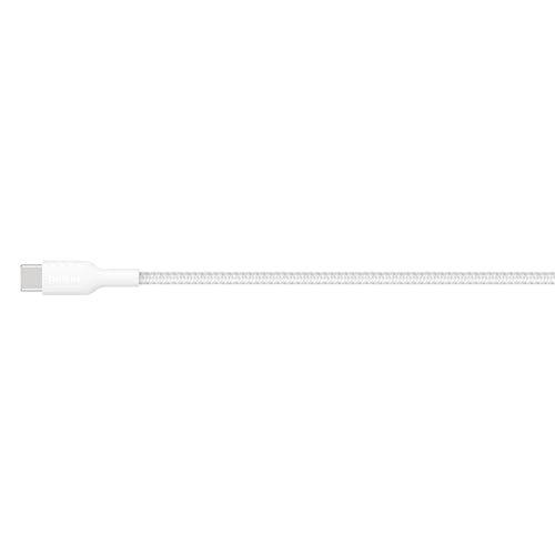 Image of Belkin Braided USB-C to USB-A Cable 1 Meter, 60W - Soft, Flexible Fast Charging Cable, Type C Charger Cord for iPhone 17, Samsung Galaxy S25, Google Pixel 10, MacBook, iPad Pro, & More - White