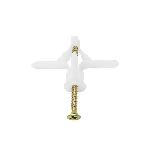 WEITARI Grey Drywall Anchor Kit with Hollow Wall Anchors, 100pcs Self Drilling Drywall Anchors Plastic Aircraft Anchors (Anchor 50pcs + Screws 50pcs)