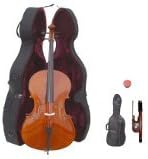 GRACE 4/4 Size Student Cello with Hard Case + Soft Carrying Bag + Bow + Free Rosin