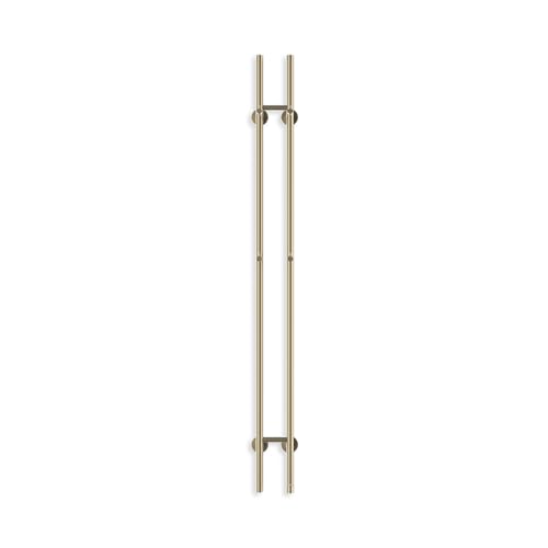 CREATE/Warm Towel Tube/Sèche-Serviettes électrique 2 Barres Or brossé/Design Vertical, 150x13 cm, 2 réglages de température, minuterie, Acier Inoxydable,...