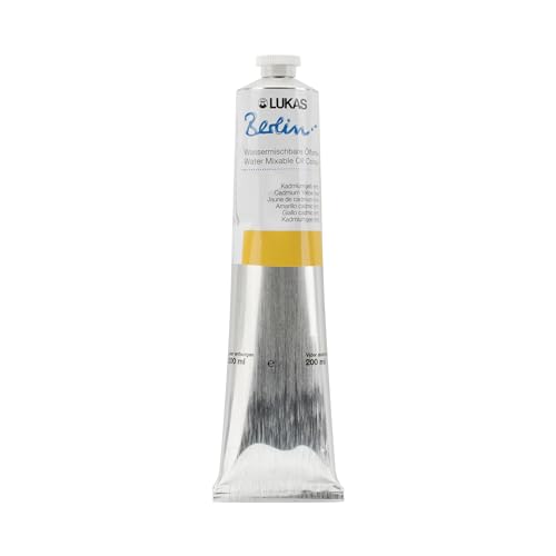 LUKAS BERLIN OIL 200 ml - Wassermischbare Ölfarbe in Premium-Qualität - Farbton Kadmiumgelb (imit.)