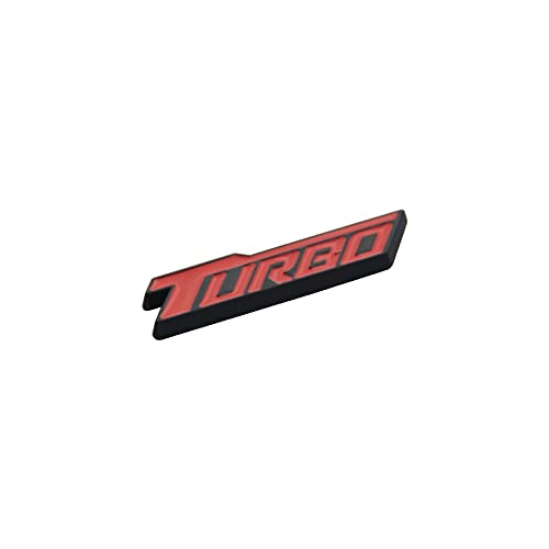 Image of 2 Pack Universal Metal Turbo Badge Emblem Car Auto Fender Trunk Tailgate Decal Sticker (Black Red)